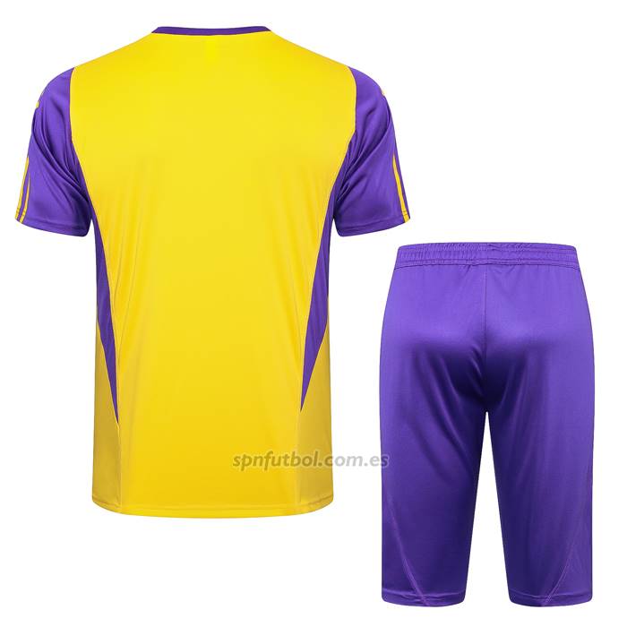 Chandal del Real Madrid Manga Corta 2024-2025 Amarillo - Pantalon Corto